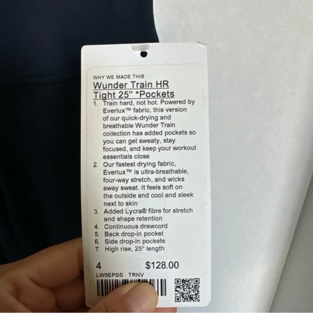 Lululemon Leggings Wunder Train HR Tight 25” Size 4 Pockets True Navy NWT - Picture 4 of 8